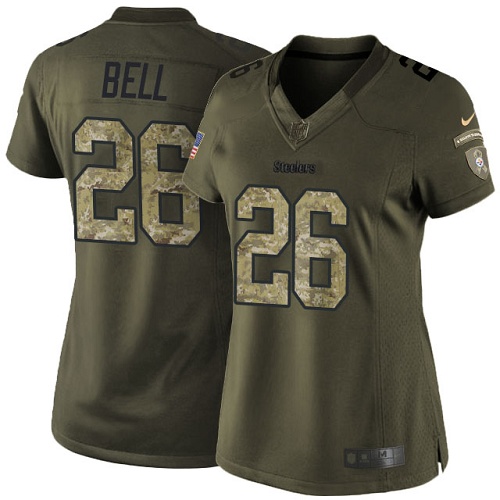 Nike Steelers #26 Le'Veon Bell Green Women's Stitched NFL Limited 2015 Salute to Service Jersey